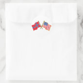 Sticker Rond Drapeaux américains norvégiens (Sac)