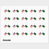 Sticker Rond Drapeaux Betsy Ross et Green Mountain Boys (Feuille)