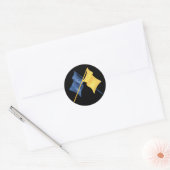 Sticker Rond Drapeaux bleu et or (Enveloppe)