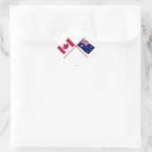 Sticker Rond Drapeaux croisés Canada et Australie (Sac)