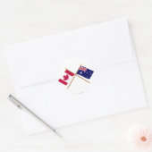 Sticker Rond Drapeaux croisés Canada et Australie (Enveloppe)