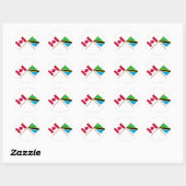 Sticker Rond Drapeaux croisés Canada et Tanzanie (Feuille)