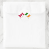 Sticker Rond Drapeaux croisés du Canada et de l'Irlande (Sac)