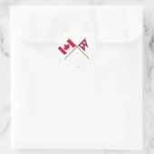 Sticker Rond Drapeaux croisés du Canada et du Népal (Sac)