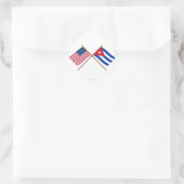 Sticker Rond Drapeaux croisés États-Unis et Cuba (Sac)