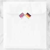 Sticker Rond Drapeaux croisés Royaume-Uni et Allemagne (Sac)
