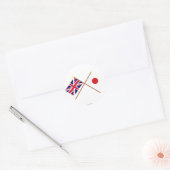 Sticker Rond Drapeaux croisés Royaume-Uni et Japon (Enveloppe)