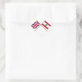Sticker Rond Drapeaux croisés Royaume-Uni et Liban (Sac)