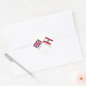 Sticker Rond Drapeaux croisés Royaume-Uni et Liban (Enveloppe)