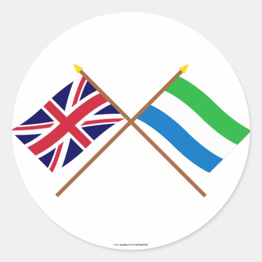 Sticker Rond Drapeaux croisés Royaume-Uni et Sierra Leone (Devant)