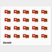 Sticker Rond Drapeaux d'agitation Suisse et Berne (Feuille)