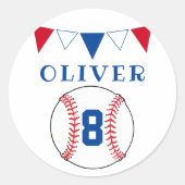 Sticker Rond Drapeaux de baseball Ball Bunting Anniversaire de (Devant)
