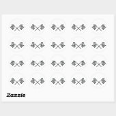Sticker Rond Drapeaux de course (Feuille)
