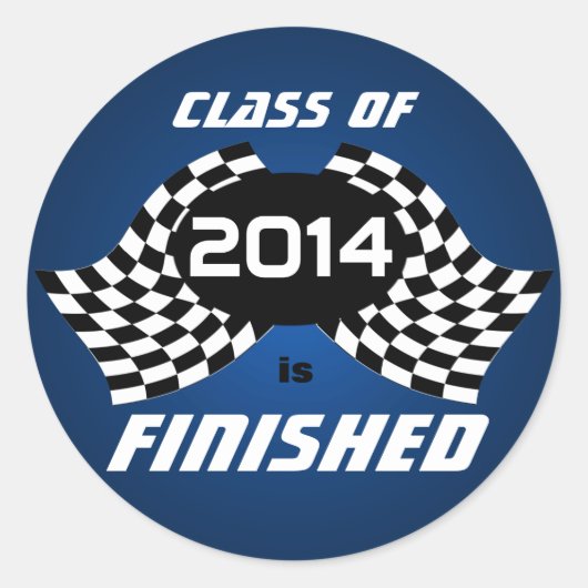 Sticker Rond Drapeaux de course Graduation Finition Bleu (Devant)