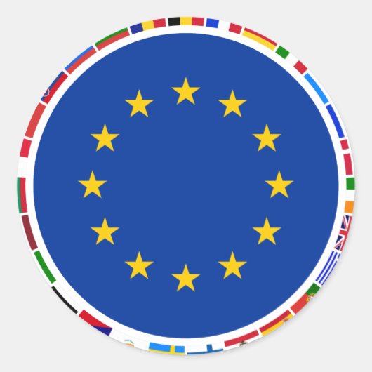 Sticker Rond Drapeaux de l'Union européenne (Devant)