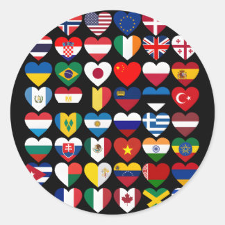 Sticker Rond Drapeaux De Pays Du Monde