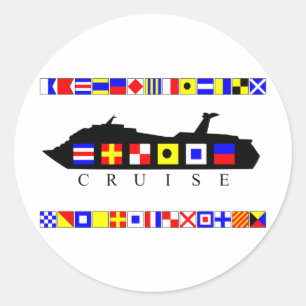 Sticker Rond Drapeaux de signal de croisière