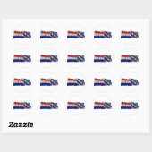 Sticker Rond Drapeaux de vague Pays-Bas et Friesland (Feuille)