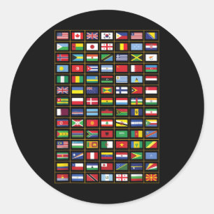 Sticker Rond Drapeaux Des Pays Du Monde International