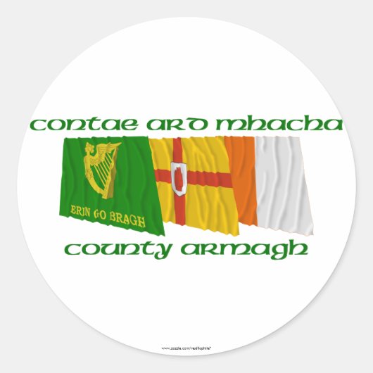 Sticker Rond Drapeaux du comté d'Armagh (Devant)