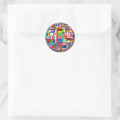 Sticker Rond Drapeaux du monde (Sac)