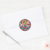 Sticker Rond Drapeaux du monde (Enveloppe)