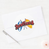 Sticker Rond Drapeaux écossais (Enveloppe)