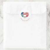 Sticker Rond Drapeaux et coeurs mexicains et américains mariage (Sac)