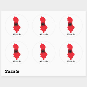 Sticker Rond Drapeaux et pays Albanie
