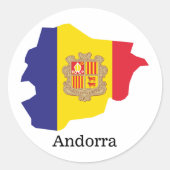 Sticker Rond Drapeaux et pays Andorre (Devant)