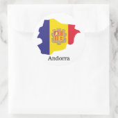 Sticker Rond Drapeaux et pays Andorre (Sac)