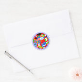 Sticker Rond drapeaux internationaux globe terre (Enveloppe)