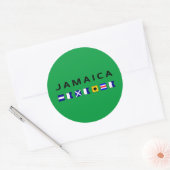 Sticker Rond Drapeaux marins de Jamaïque (Enveloppe)