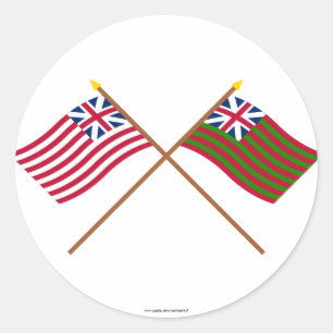 Sticker Rond Drapeaux navals de la Grand Union et de la Grande