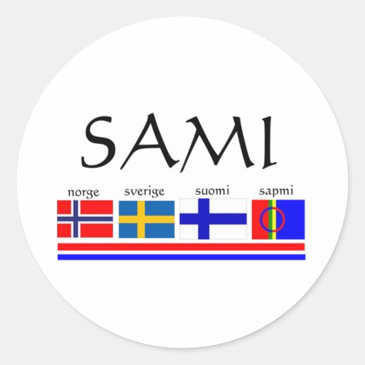 Sticker Rond Drapeaux samis et scandinaves (Devant)