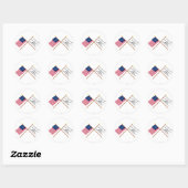 Sticker Rond Drapeaux traversés de Bennington et de Culpeper (Feuille)
