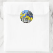 Sticker Rond Drapeaux ukrainiens (Sac)