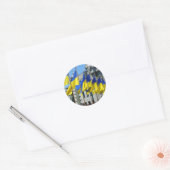 Sticker Rond Drapeaux ukrainiens (Enveloppe)