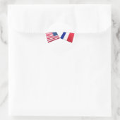 Sticker Rond Drapeaux US et France (Sac)