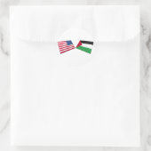 Sticker Rond Drapeaux US et Palestine (Sac)