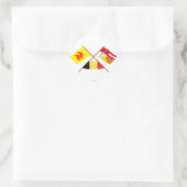 Sticker Rond Drapeaux Walloon et Liège traversés avec la Belgiq (Sac)