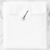 Sticker Rond Drawing de Guitar (Sac)