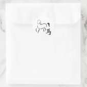 Sticker Rond Drawing de Horse (Sac)