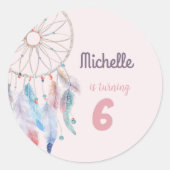 Sticker Rond Dream Big Boho Dreamcatcher Anniversaire (Devant)