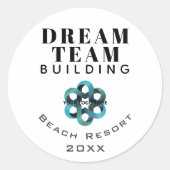 Sticker Rond Dream Team Building Company Logo Employé (Devant)