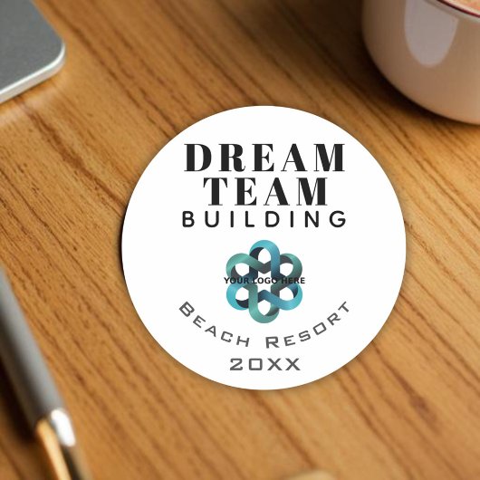 Sticker Rond Dream Team Building Company Logo Employé