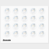 Sticker Rond Dreaming Blue C'est un Baby shower garçon (Feuille)