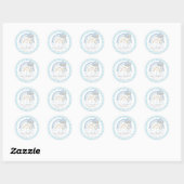 Sticker Rond Dreaming Blue C'est un Baby shower garçon (Feuille)