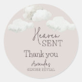 Sticker Rond Dreamy Beige Neutral Ciel Envoyé Genre Révélation (Devant)