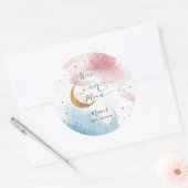 Sticker Rond Dreamy Blue Rose sur le Baby shower de garçon de l (Enveloppe)